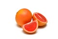 Citrus fruit pink grapefruit slice close up Royalty Free Stock Photo