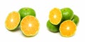 Citrus fruits isolated on white background