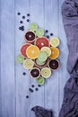 Citrus Fruits and Blueberries Royalty Free Stock Photo