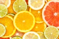 Citrus fruits collection food background oranges lemons limes grapefruit fresh fruit Royalty Free Stock Photo
