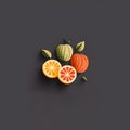 Citrus fruits minimalistic square emblem