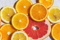 Citrus fruits. Orange, lemon, grapefruit Royalty Free Stock Photo