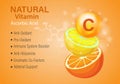 Citrus fruits: orange and lemon halves. The concept of natural vitamin C.