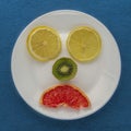 Citrus fruits are sad. People do not like to eat these fruits. Royalty Free Stock Photo