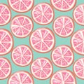Citrus grapefruit seamless pattern background. Summer modern print. Vector Royalty Free Stock Photo