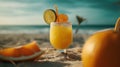 Citrus-infused paradise, Embrace the beach vibes while sipping on glasses of orange juice