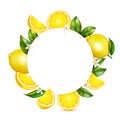 Citrus Lemon Realistic Frame Royalty Free Stock Photo