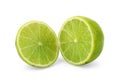 Citrus lime fruit segment isolated on white background cutout Royalty Free Stock Photo