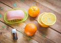 Citrus oil for bathing procedures Royalty Free Stock Photo