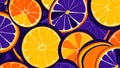 Citrus Orange and Electric Violet Retro Pop Art Pattern