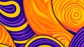 Citrus Orange and Electric Violet Retro Pop Art Pattern