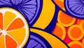 Citrus Orange and Electric Violet Retro Pop Art Pattern