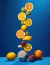Citrus organic background healthy orange juicy food grapefruit ripe fresh fruits Royalty Free Stock Photo