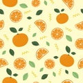 Citrus pattern. Orange. Seamless pattern background. Oranges texture vector. Royalty Free Stock Photo