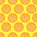 Citrus seamless background, fashionable, simple vector yellow background, fresh summer vitamin