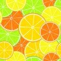 Citrus seamless pattern. Fresh juicy orange, lemon, grapefruit and lime slices. Summer background. Royalty Free Stock Photo