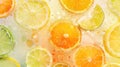 Citrus seamless pattern with oranges, lemons, and grapefruit on white background AIG50