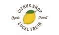 Citrus shop vintage logo. Lemon poster, logo template. Citrus shop label.