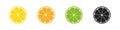 Citrus slice icon set. Vector illustration. Tropical fruit icons collection. Lime Orange Lemon icon Royalty Free Stock Photo