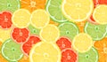 Citrus slices of lemon, orange, lime and grapefruit. Vector illustration pattern background Royalty Free Stock Photo