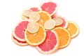 Citrus slices - orange, lime, grapefruit Royalty Free Stock Photo