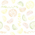 Citrus slices seamless pattern.
