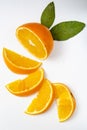 Citrus slices on a white background