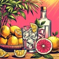Citrus splash, tropical refreshment in bloom Royalty Free Stock Photo