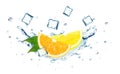 citrus splash water Royalty Free Stock Photo