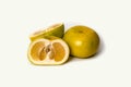 Citrus sweety,Oroblanco grapefruit hybrid,Pomelit, isolated on a white background