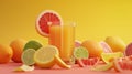 a citrus symphony, where the zesty flavors of lemons, limes, and grapefruits come to life in a beautifully crafted juice against a Royalty Free Stock Photo