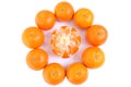 Citrus tankan against white backgroundorange fruit citrus tankan circle against white background Royalty Free Stock Photo