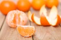 Citrus tankan against wooden background