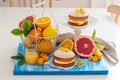 Citrus Victoria Sponge Cake with Lemon Curd Royalty Free Stock Photo