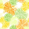 Citrus Watercolors Vector Seamless Textile Pattern Background Royalty Free Stock Photo