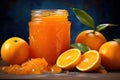Citrusy Orange jam jar. Generate Ai