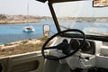 CitrÃÂ¶en Mehari car in font of Guitgia beach in Lampedusa island