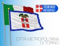 Metropolitan City of Turin, flag and coat of arms, Liguria region, Italy