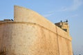 CITTADELLA, GOZO, MALTA - Oct 11, 2014: Part of the defensive walls, bastions and watch towers of the old Cittadella city in Gozo