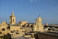 CITTADELLA, GOZO, MALTA - Oct 11, 2014: Side aerial view of Catholic Cathedral at Cittadella Gozo, dedicated to the Assumption of