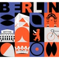 Berlin culture travel set vector Royalty Free Stock Photo