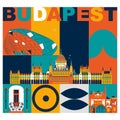 Budapest culture travel setvector Royalty Free Stock Photo