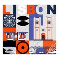 Lisbon vector concept Royalty Free Stock Photo