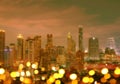 City abstarct blurred bokeh night town background