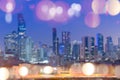 City abstarct blurred bokeh night town background