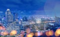 City abstarct blurred bokeh night town background