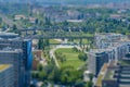 City aerial of Berlin around the Potsdamer Platz, with Gleisdreieck Park Royalty Free Stock Photo