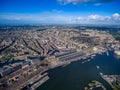 City aerial view over Amsterdam