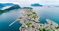 City of Alesund Norway Aerial footage Royalty Free Stock Photo