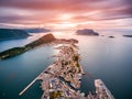 City of Alesund Norway Aerial footage Royalty Free Stock Photo